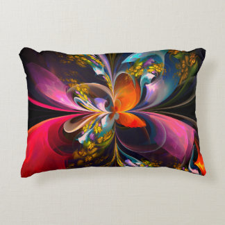 Almofada Decorativa Padrão Azul Vermelho Abstrato Floral Moderno #13