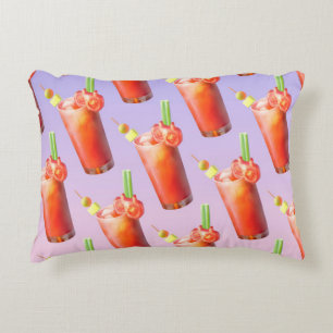 Almofada Decorativa Padrão Bloody Mary: Arte Surrealista de Tomate Rep