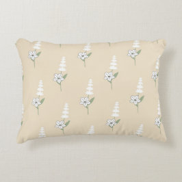 Almofada Decorativa Padrão Botânico Boêmico Floral Beige