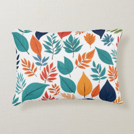 Almofada Decorativa Padrão botânico com folhas tropicais em branco