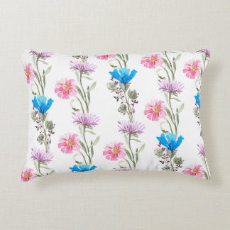 Almofada Decorativa Padrão botânico de aquarela