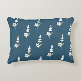 Almofada Decorativa Padrão Botânico Floral Boêmico do marinho