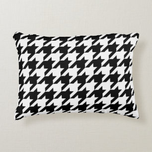 Almofada Decorativa Padrão branco preto de tecelagem clássico do Hou