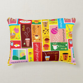 Almofada Decorativa Padrão Caprichoso de Café da Manhã
