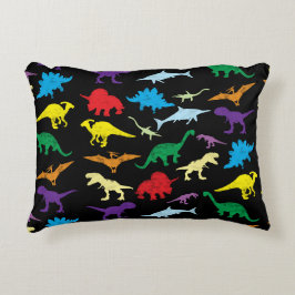 Almofada Decorativa Padrão Colorida Dinossauros Aquarela Crianças