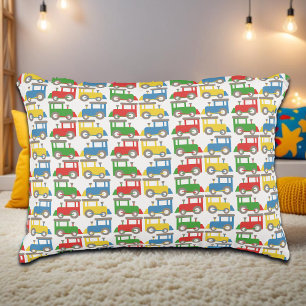 Almofada Decorativa Padrão Colorido de Pequenos Comboios