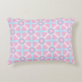 Almofada Decorativa Padrão Cor-de-rosa, púrpura e azul claro