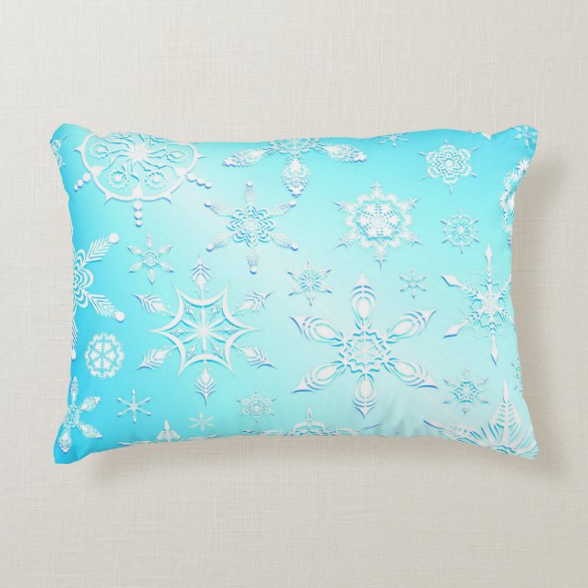Almofada Decorativa Padrão Crystal Snowflakes (Frente)