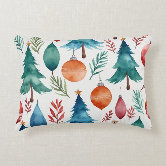 Almofada Decorativa Padrão da árvore de Natal (Frente)