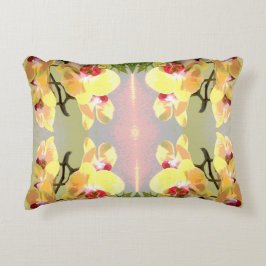 Almofada Decorativa Padrão das orquídeas amarelas