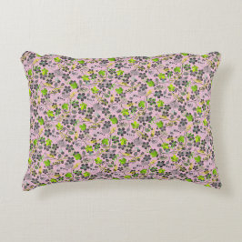 Almofada Decorativa Padrão das plantas A03.b Rosa BG