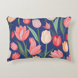 Almofada Decorativa Padrão das tulipas.