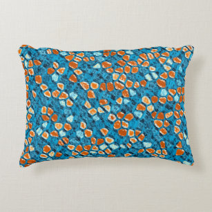 Almofada Decorativa Padrão de Abstrato de cor laranja e azul