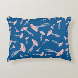Almofada Decorativa Padrão de águas-vivas do oceano azul profundo