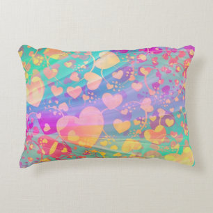 Almofada Decorativa Padrão de Amor Coração Pastel Design