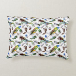 Almofada Decorativa Padrão de Aquarela de Pena