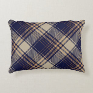 Almofada Decorativa Padrão de Argyle da Xadrez do Tartan marinho Azul