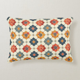 Almofada Decorativa Padrão de Azulejo Floral Árabe Vintage