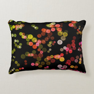 Almofada Decorativa Padrão de bolha amarela verde-rosa-vermelha Abstra