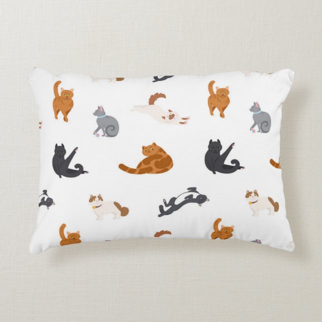 Almofada Decorativa Padrão de Cat (Frente)