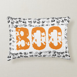 Almofada Decorativa Padrão de Caveira de Bolinho Laranja Halloween Spo