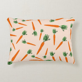 Almofada Decorativa Padrão de Cenoura Laranja
