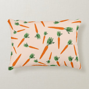 Almofada Decorativa Padrão de Cenoura Laranja