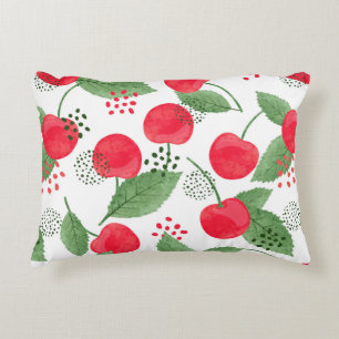 Almofada Decorativa Padrão de cereja sem costura. Luminosidade da aqu