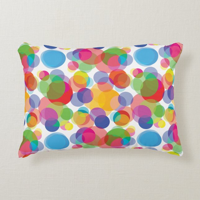 Almofada Decorativa Padrão de Círculo Colorido (Frente)
