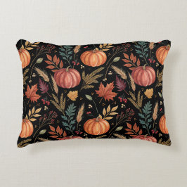 Almofada Decorativa Padrão de Colheita de Outono de Aquarela