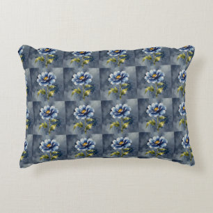 Almofada Decorativa Padrão de cor da água da flor azul
