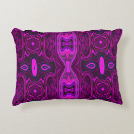 Almofada Decorativa Padrão de cor-de-rosa quente e magenta do Abstrato