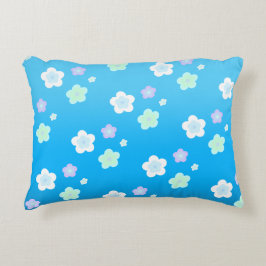 Almofada Decorativa Padrão de cor gradiente floral azul Flor
