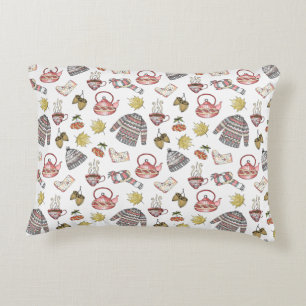Almofada Decorativa Padrão de Elementos do outono de Cozy