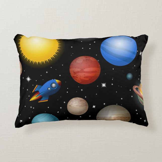 Almofada Decorativa Padrão de espaço (Frente)