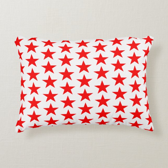 Almofada Decorativa Padrão de estrelas vermelhas (Frente)