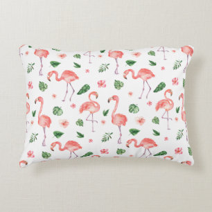Almofada Decorativa Padrão de Flamingo Rosa Tropical