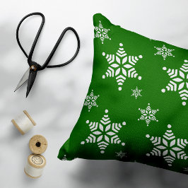 Almofada Decorativa Padrão de Floco de Neve, Flocos de Neve Brancos, N