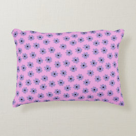 Almofada Decorativa Padrão de Flor de Hippie Azul Púrpura