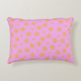 Almofada Decorativa Padrão de Flor de Hippie Cor-de-Rosa-Cor-de-Pré-Pi