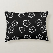 Padrão de Flor Preto e Branco