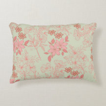 Padrão de Flor Retro Verde Rosa Y2K 70s