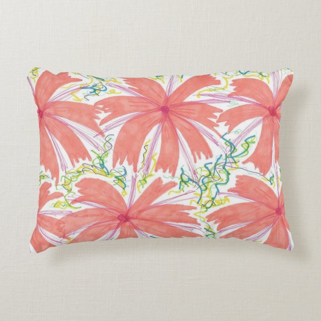 Almofada Decorativa Padrão de Flor Tropical Sunburst (Frente)