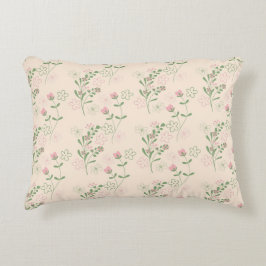 Almofada Decorativa Padrão de Flor Verde Rosa Y2K 70s Rosa Verde