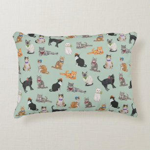 Almofada Decorativa Padrão de Gato de Gatinhos de Dapper Bonitos