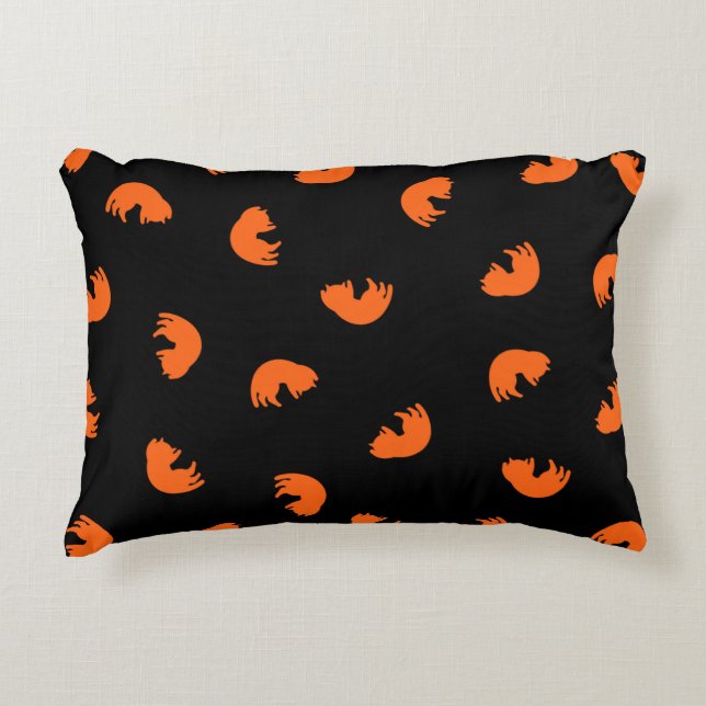 Almofada Decorativa Padrão de Gato Laranja (Frente)