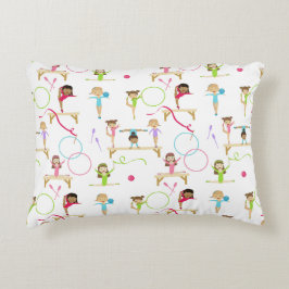 Almofada Decorativa Padrão de Ginástica Multicolorida para Crianças