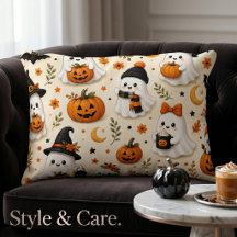 Padrão de Halloween de Fantasma Fofo e Abóbora
