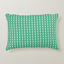 Almofada Decorativa Padrão de Hexágono Branco Verde Trevo
