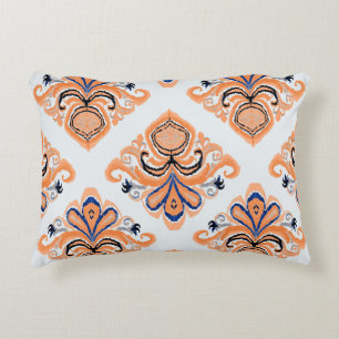 Almofada Decorativa Padrão de ikat colorido no estilo vintage. Elegant